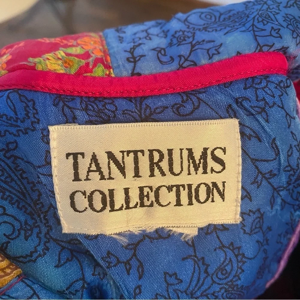 Vintage Tantrums Collection Silk Boho Patchwork Jacket • Size M • EUC